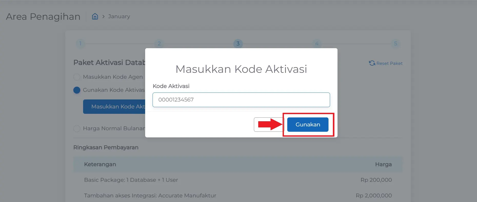 aktivasi Accurate Online dengan kode aktivasi